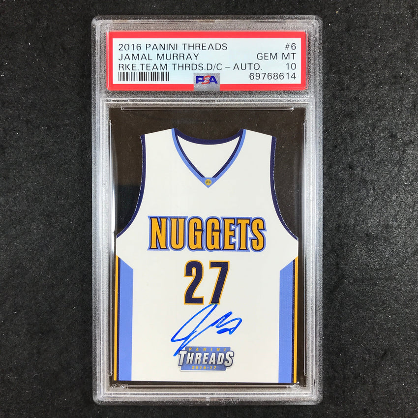 2016 Panini Threads JAMAL MURRAY Rookie Team Threads Auto 47/199 PSA 10 (614)