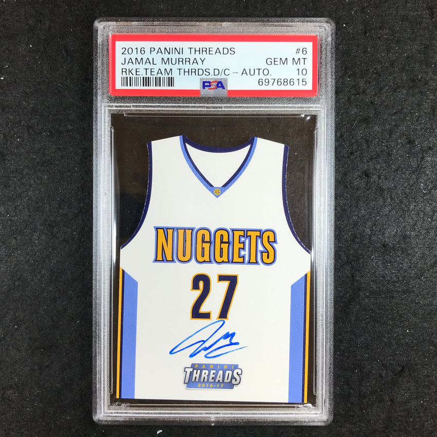 2016 Panini Threads JAMAL MURRAY Rookie Team Threads Auto 48/199 PSA 10 (615)