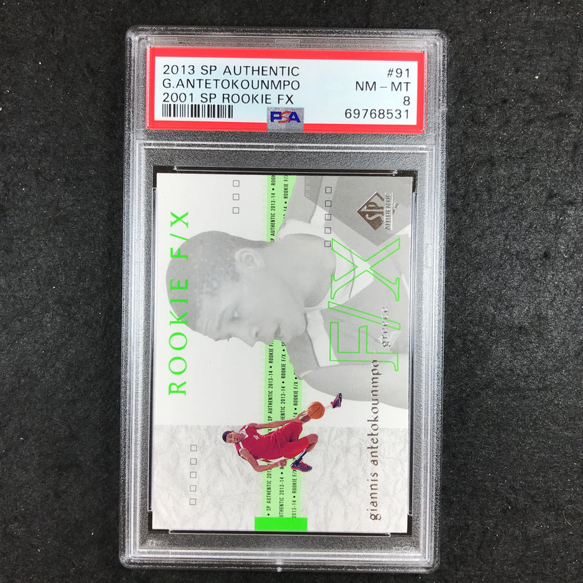 2013 SP Authentic GIANNIS ANTETOKOUNMPO 2001 SP Rookie FX #91 PSA 8 (531)