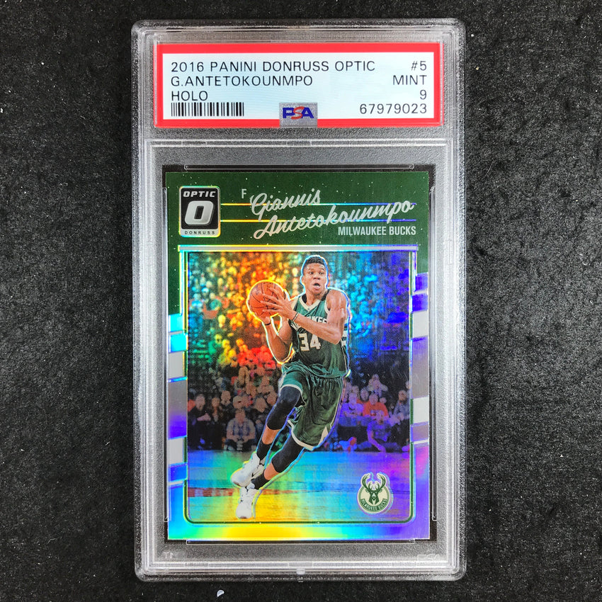 2016 Donruss Optic GIANNIS ANTETOKOUNMPO Holo #5 PSA 9 (023)