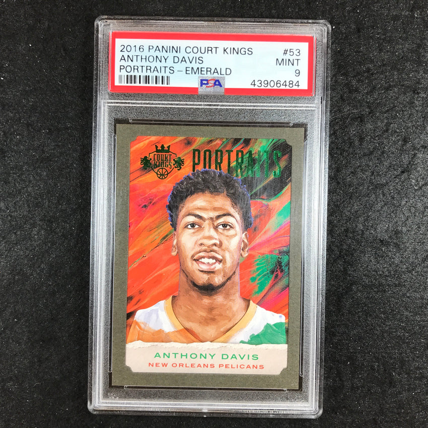 2016 Court Kings ANTHONY DAVIS Portraits Emerald 10/10 #53 PSA 9 (484)