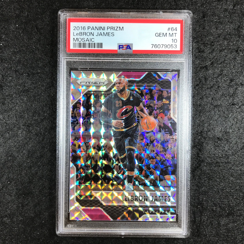 2016 Prizm LEBRON JAMES Mosaic #64 PSA 10 (053)