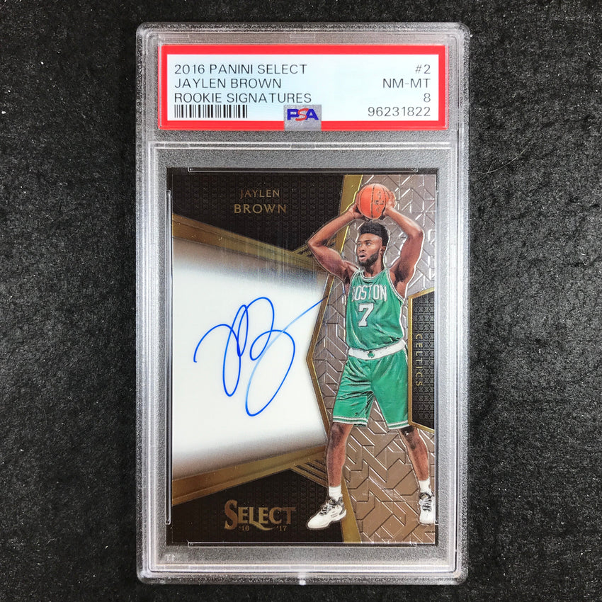 2016 Select JAYLEN BROWN Rookie Signatures Auto 228/299 #2 PSA 8 (822)