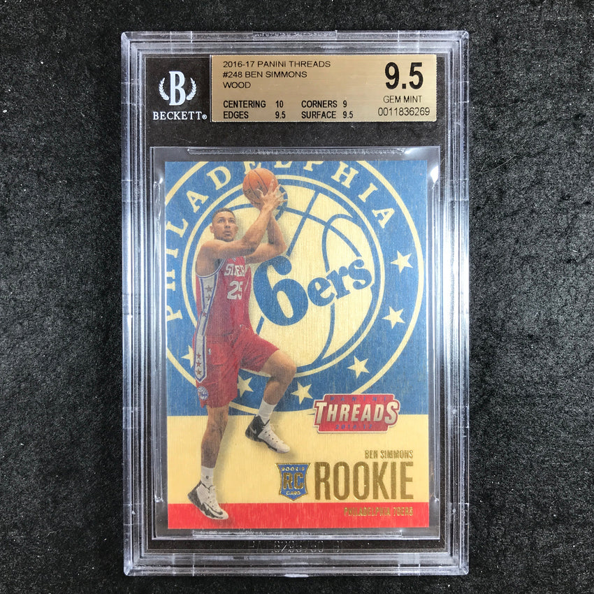 2016-17 Threads BEN SIMMONS Rookie Wood #248 BGS 9.5 (269)
