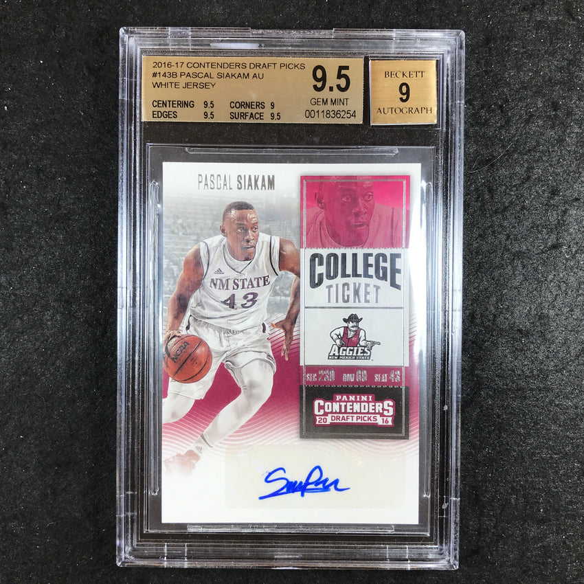 2016-17 Contenders Draft Picks PASCAL SIAKAM White Jersey Auto #143B BGS 9.5/9