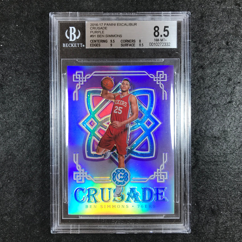 2016-17 Excalibur BEN SIMMONS Rookie Crusade Purple 32/49 #91 BGS 8.5 (332)