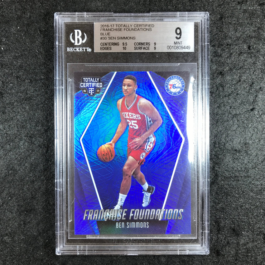 2016-17 Certified BEN SIMMONS Rookie Franchise Foundations Blue 67/99 #30 BGS 9
