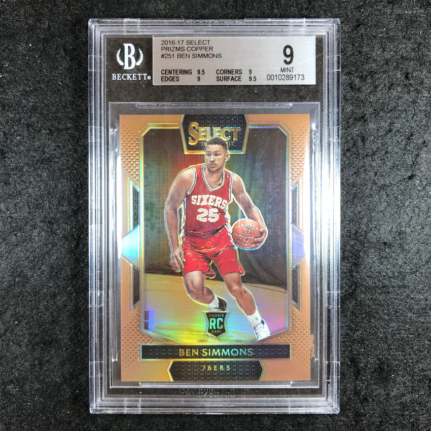 2016-17 Select BEN SIMMONS Rookie Prizms Copper 12/49 #251 BGS 9 (173)