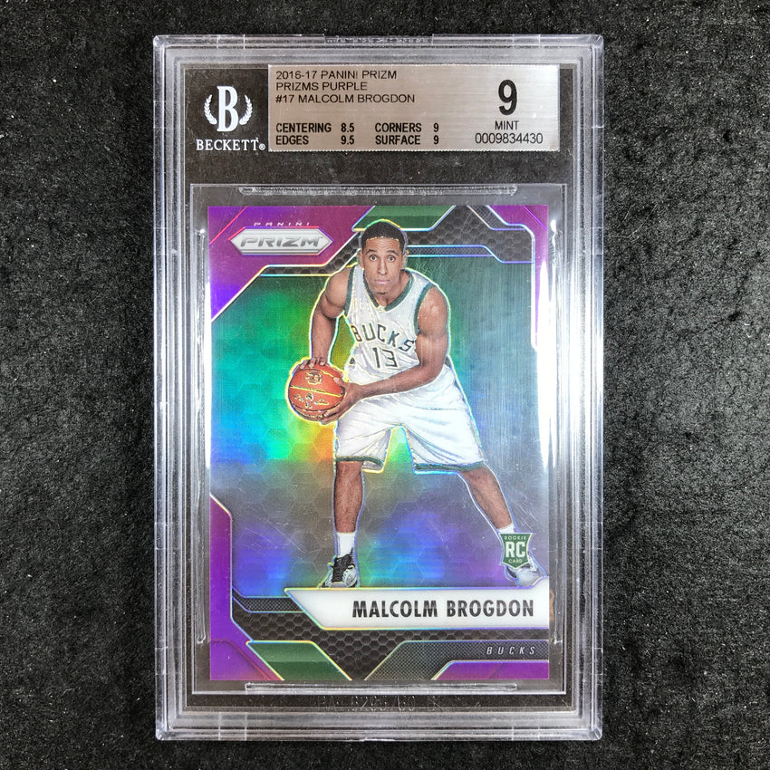 2016-17 Prizm MALCOLM BROGDON Rookie Prizms Purple 52/75 #17 BGS 9 (430)