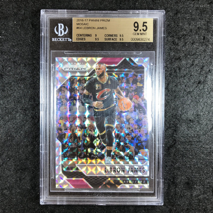 2016-17 Prizm LEBRON JAMES Mosaic #64 BGS 9.5 (274) – Cherry
