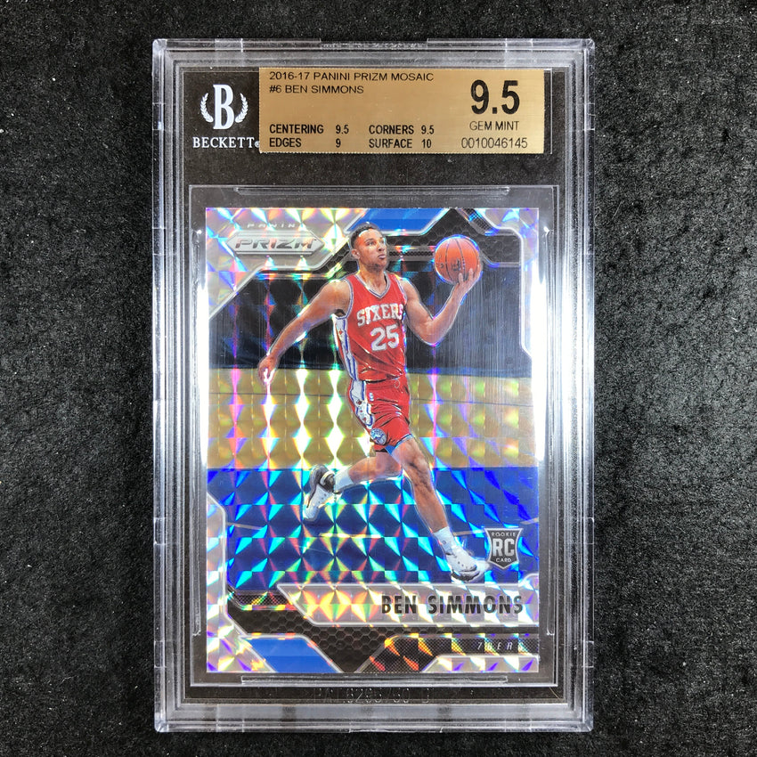2016-17 Prizm BEN SIMMONS Rookie Mosaic #6 BGS 9.5 (145)