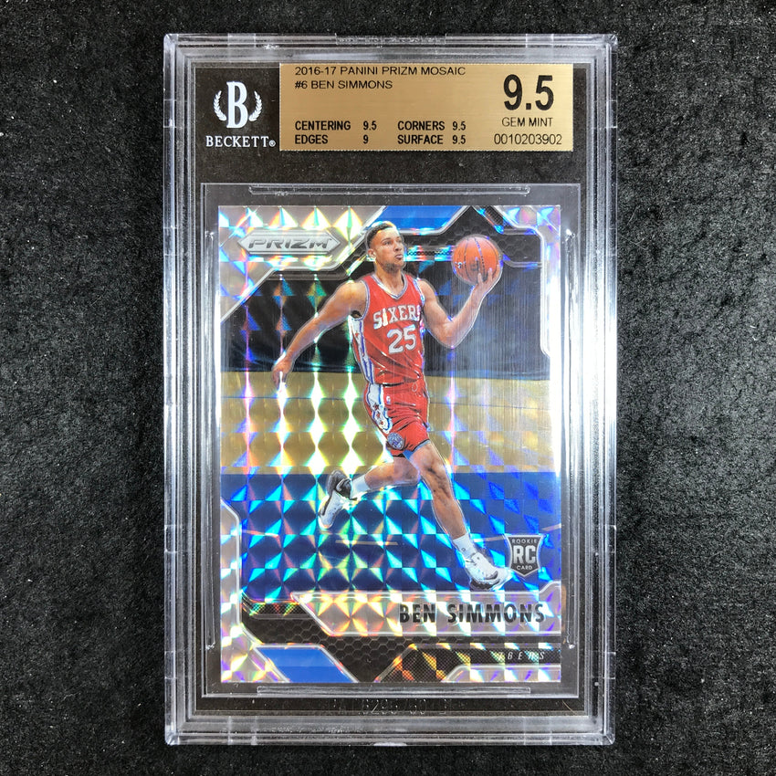 2016-17 Prizm BEN SIMMONS Rookie Mosaic #6 BGS 9.5 (902)