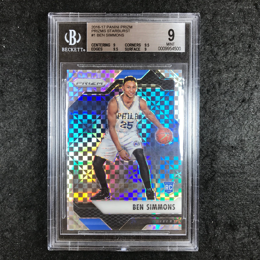 2016-17 Prizm BEN SIMMONS Rookie Prizms Starburst #1 BGS 9 (500)