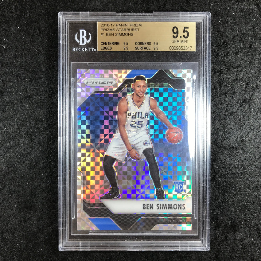 2016-17 Prizm BEN SIMMONS Rookie Prizms Starburst #1 BGS 9.5 (317)