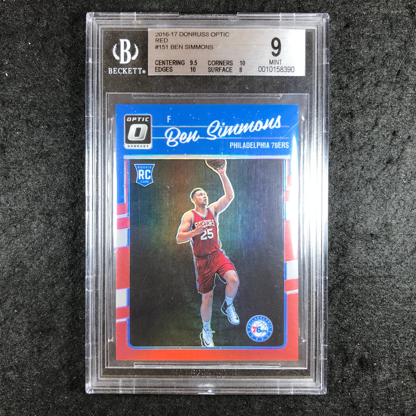 2016-17 Donruss Optic BEN SIMMONS Rookie Red 81/99 #151 BGS 9 (390)