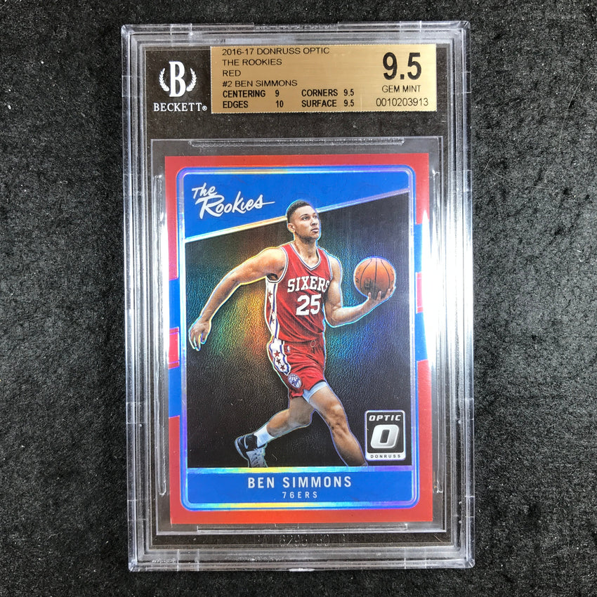 2016-17 Donruss Optic BEN SIMMONS The Rookies Red 72/99 #2 BGS 9.5 (913)