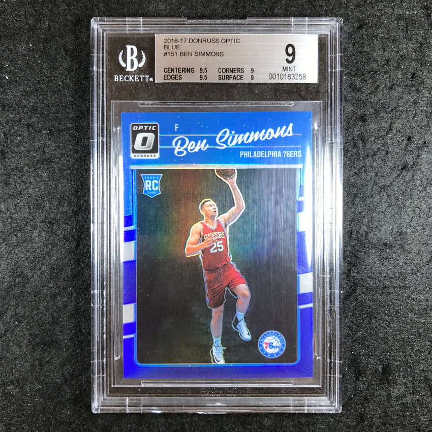 2016-17 Donruss Optic BEN SIMMONS Rookie Blue 13/49 #151 BGS 9 (258)