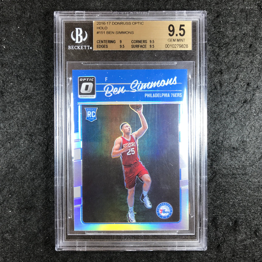2016-17 Donruss Optic BEN SIMMONS Rookie Silver Holo #151 BGS 9.5 (828)