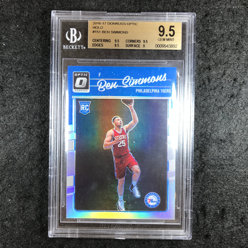 2016-17 Donruss Optic BEN SIMMONS Rookie Silver Holo #151 BGS 9.5 (892)