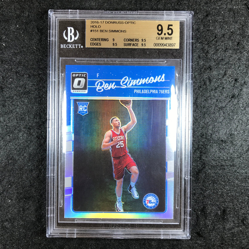2016-17 Donruss Optic BEN SIMMONS Rookie Silver Holo #151 BGS 9.5 (897)