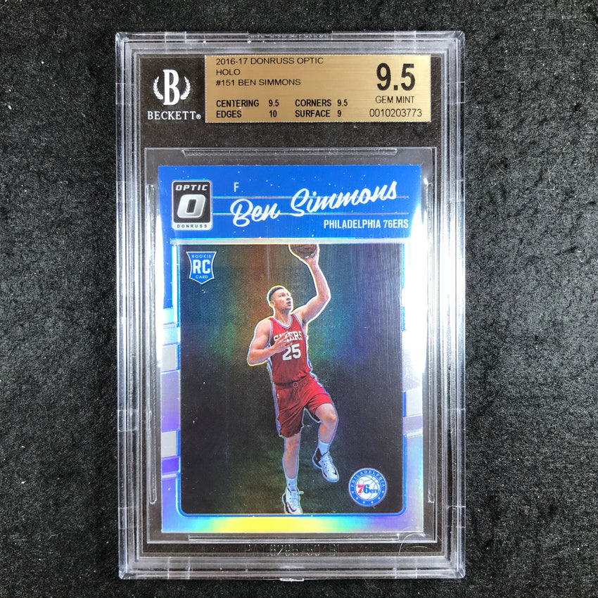 2016-17 Donruss Optic BEN SIMMONS Rookie Silver Holo #151 BGS 9.5 (773)
