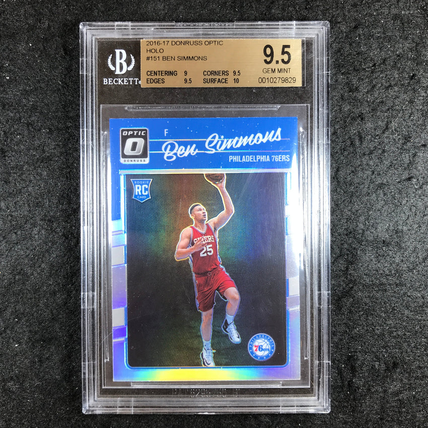2016-17 Donruss Optic BEN SIMMONS Rookie Silver Holo #151 BGS 9.5 (829)