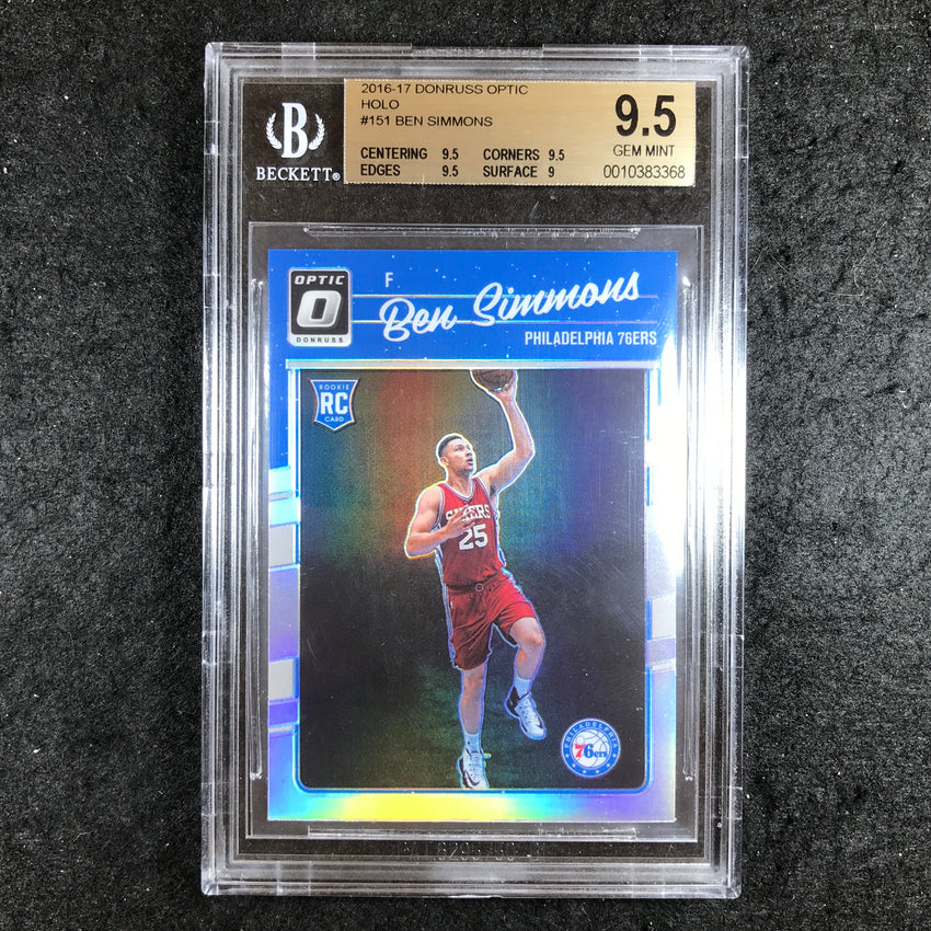 2016-17 Donruss Optic BEN SIMMONS Rookie Silver Holo #151 BGS 9.5 (368)