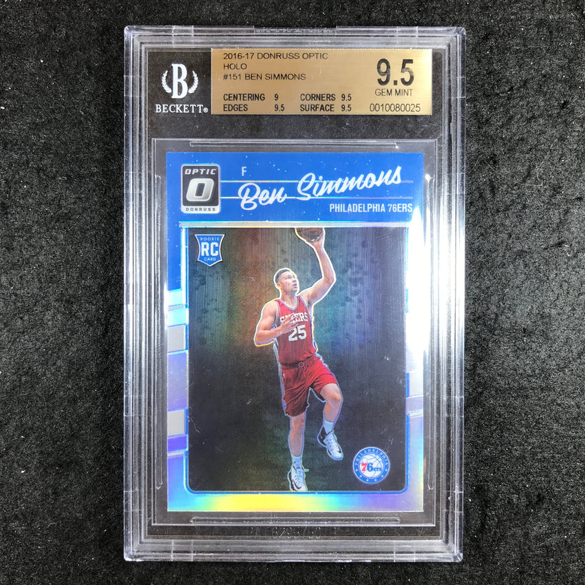 2016-17 Donruss Optic BEN SIMMONS Rookie Silver Holo #151 BGS 9.5 (025)