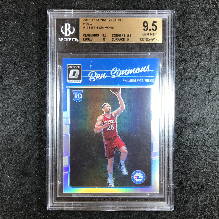2016-17 Donruss Optic BEN SIMMONS Rookie Silver Holo #151 BGS 9.5 (175)
