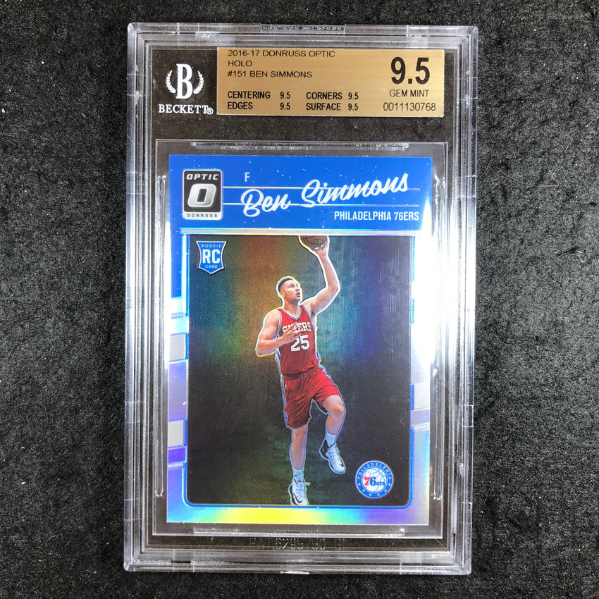 2016-17 Donruss Optic BEN SIMMONS Rookie Silver Holo #151 BGS 9.5 (768)