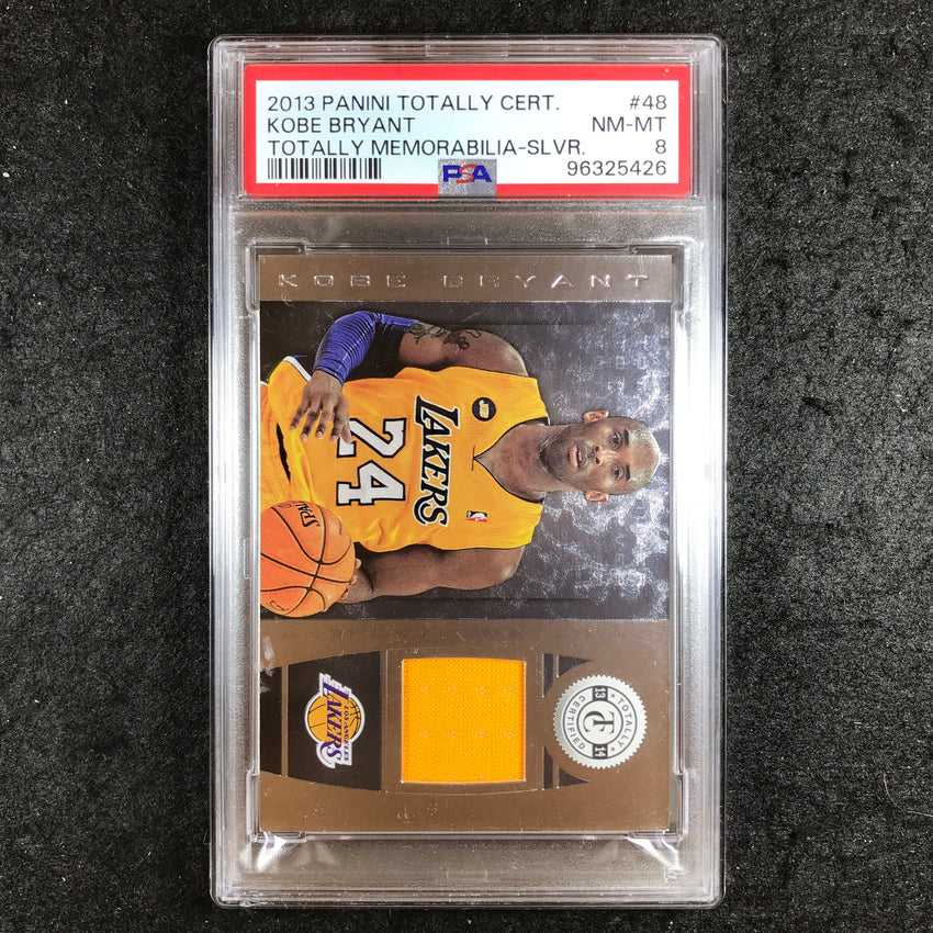 2013 Totally Certified KOBE BRYANT Memorabilia Jersey Silver #48 PSA 8 (426)