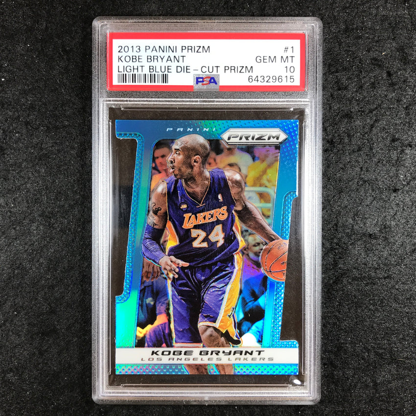2013 Prizm KOBE BRYANT Light Blue Die-Cut 195/199 #1 PSA 10 (615)