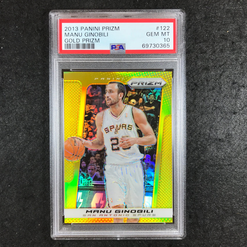 2013 Prizm MANU GINOBILI Gold 5/10 #122 PSA 10 (365)