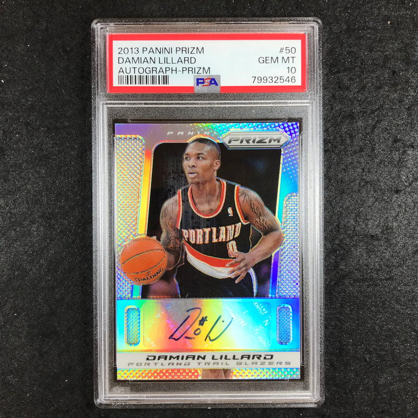 2013 Prizm DAMIAN LILLARD Autograph Silver Prizm 6/25 #50 PSA 10 (546)
