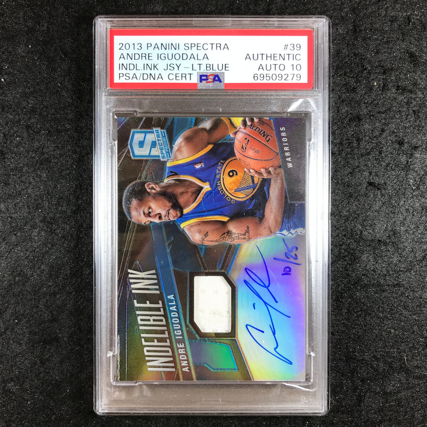 2013 Spectra ANDRE IGUODALA Indelible Ink Jersey Auto Blue 10/25 PSA 10 (279)
