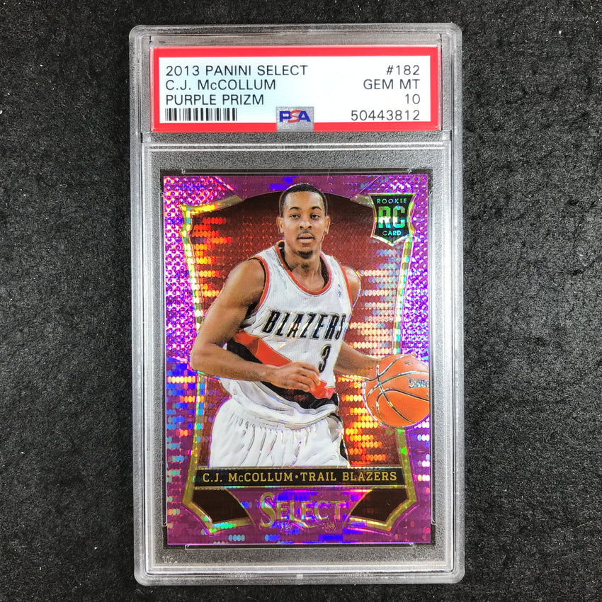 2013 Select C.J. MCCOLLUM Rookie Purple Prizm 54/99 #182 PSA 10 (812)
