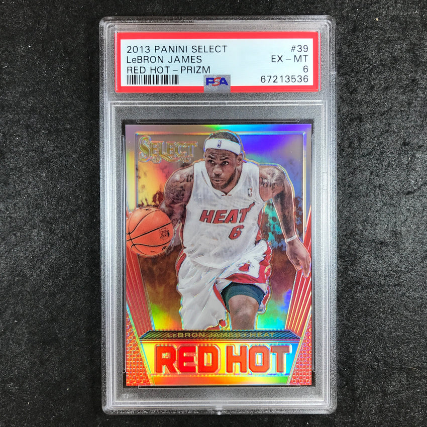 2013 Select LEBRON JAMES Red Hot Silver Prizm 14/25 #39 PSA 6 (536)