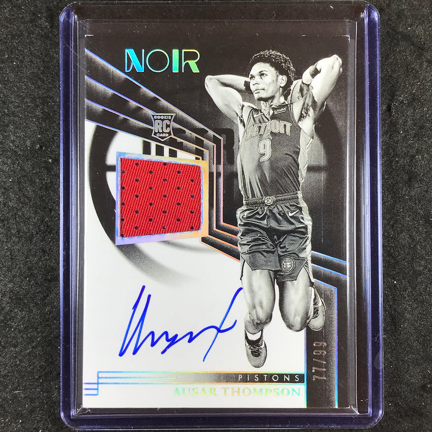 2023-24 Noir AUSAR THOMPSON Rookie Patch Auto Black and White Holo Silver 77/99