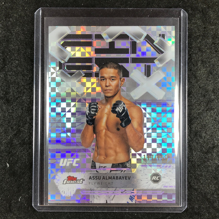 2025 Topps Finest UFC ASSU ALMABAYEV Common Purple Checkerboard 117/150 #94