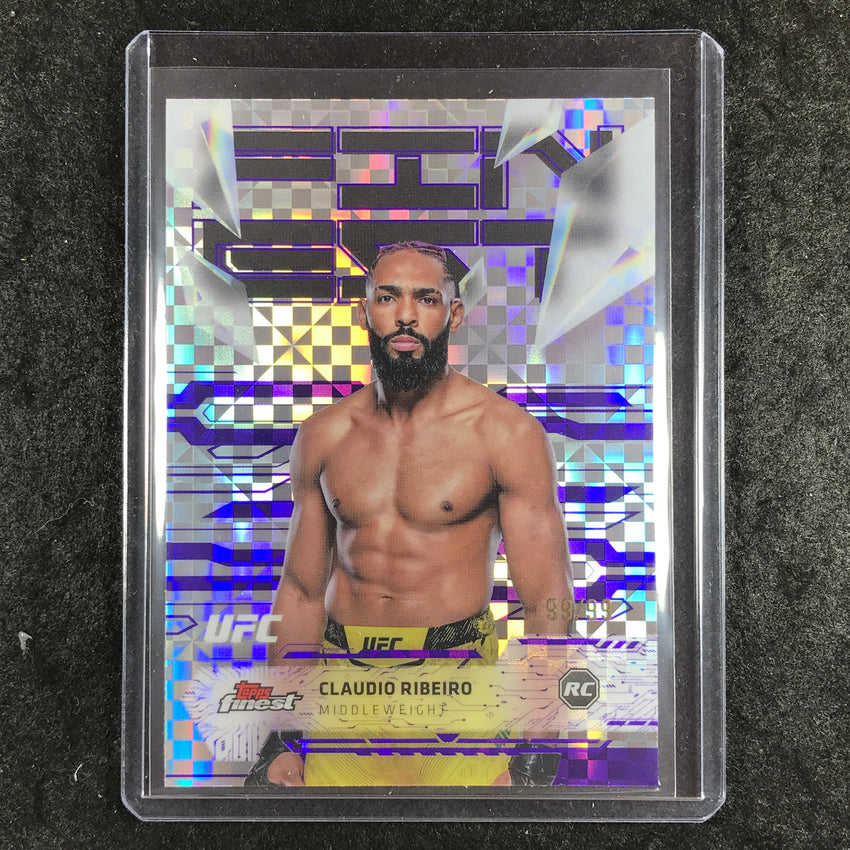 2025 Topps Finest UFC CLAUDIO RIBEIRO Rookie Uncommon Purple Checkerboard 99/99