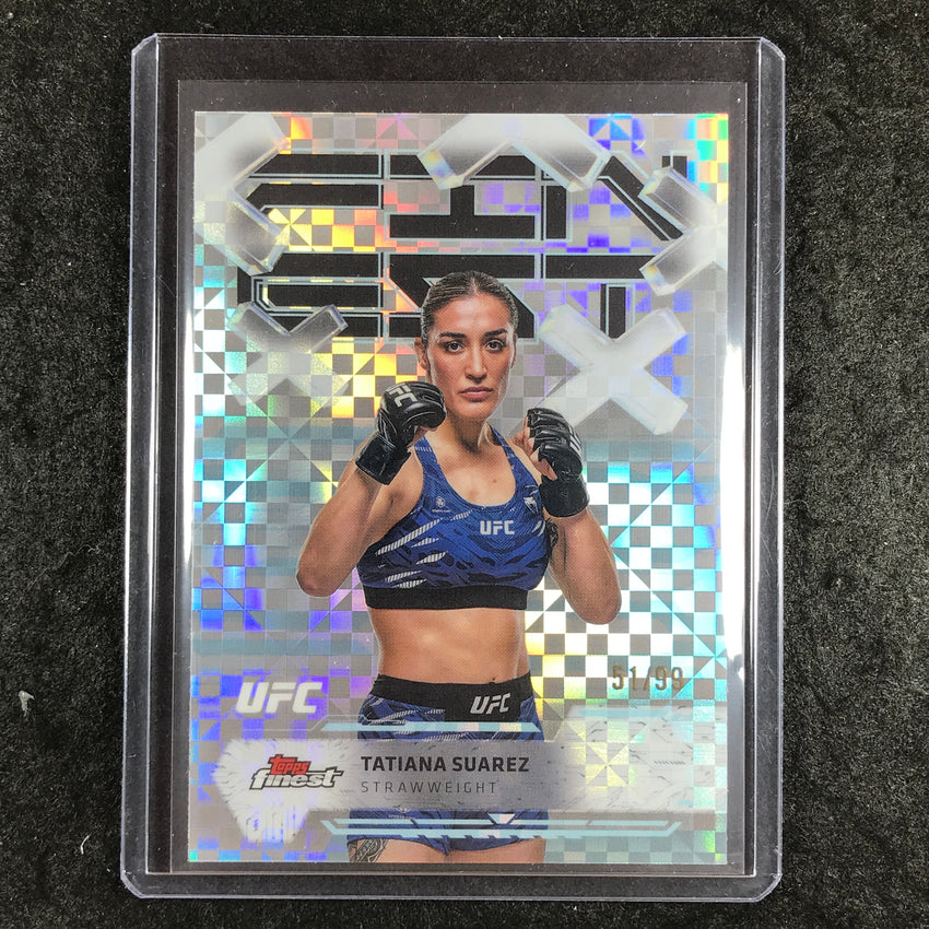 2025 Topps Finest UFC TATIANA SUAREZ Common Blue Checkerboard 51/99 #16