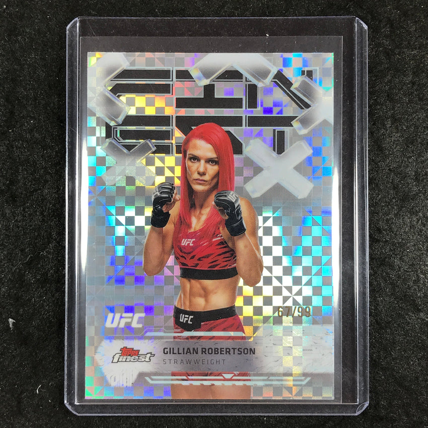 2025 Topps Finest UFC GILLIAN ROBERTSON Common Blue Checkerboard 67/99 #55