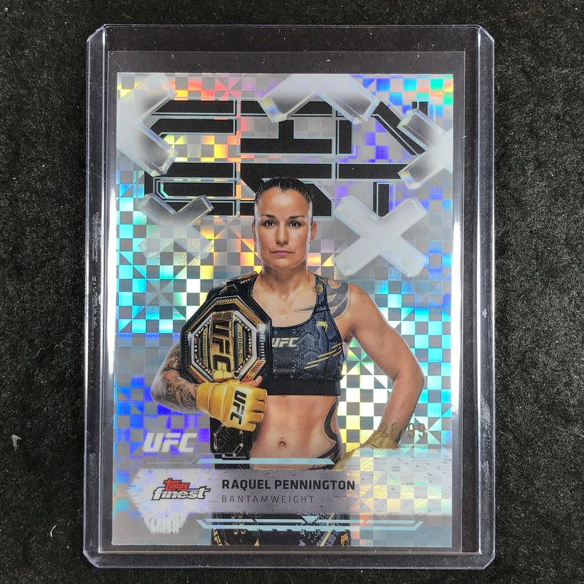 2025 Topps Finest UFC RAQUEL PENNINGTON Common Blue Checkerboard 28/99 #77