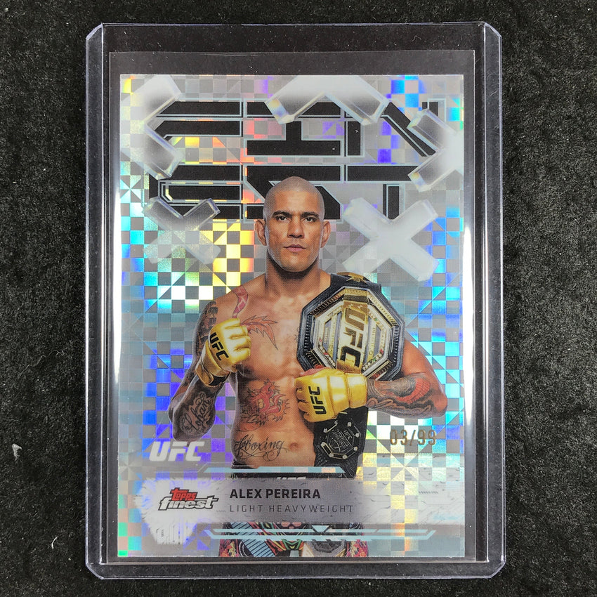 2025 Topps Finest UFC ALEX PEREIRA Common Blue Checkerboard 3/99 #80