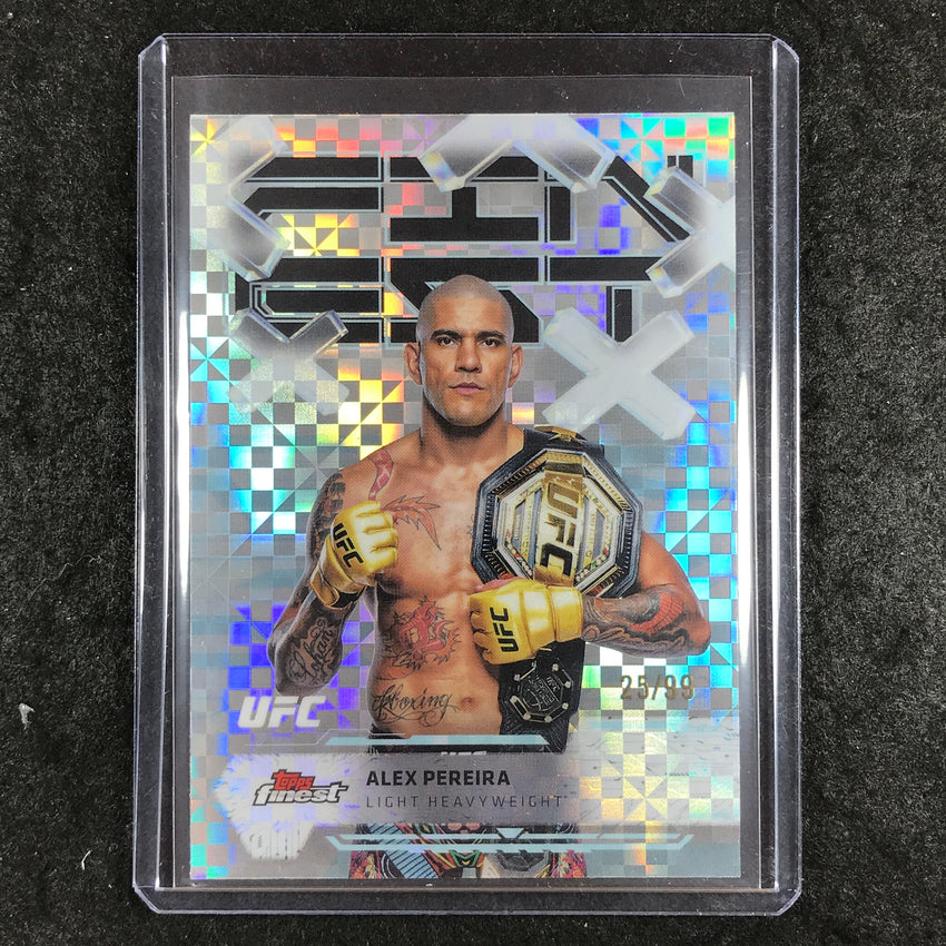 2025 Topps Finest UFC ALEX PEREIRA Common Blue Checkerboard 25/99 #80