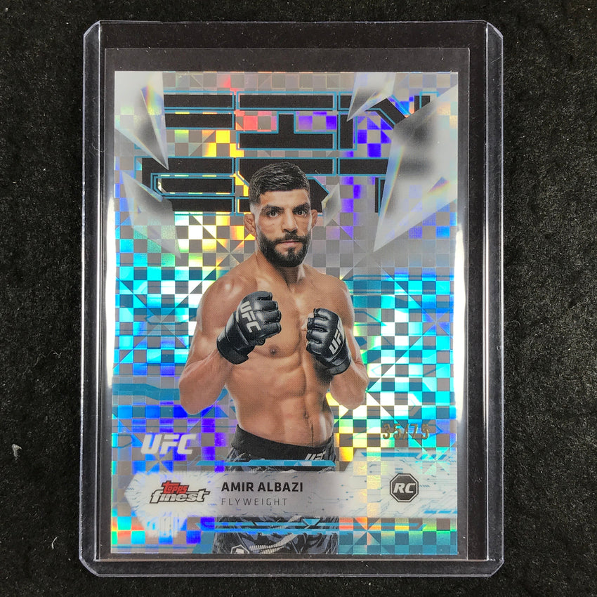 2025 Topps Finest UFC AMIR ALBAZI Rookie Uncommon Blue Checkerboard 35/75 #106