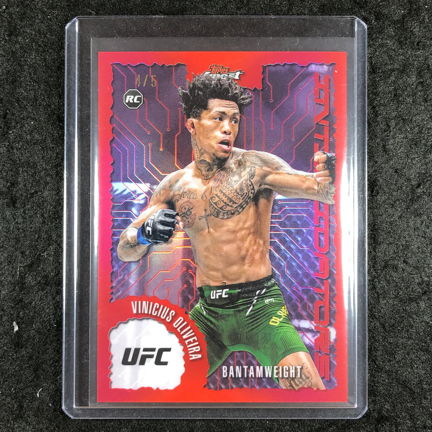 2025 Topps Finest UFC VINICIUS OLIVEIRA Intimidators Rookie Red 4/5 #9