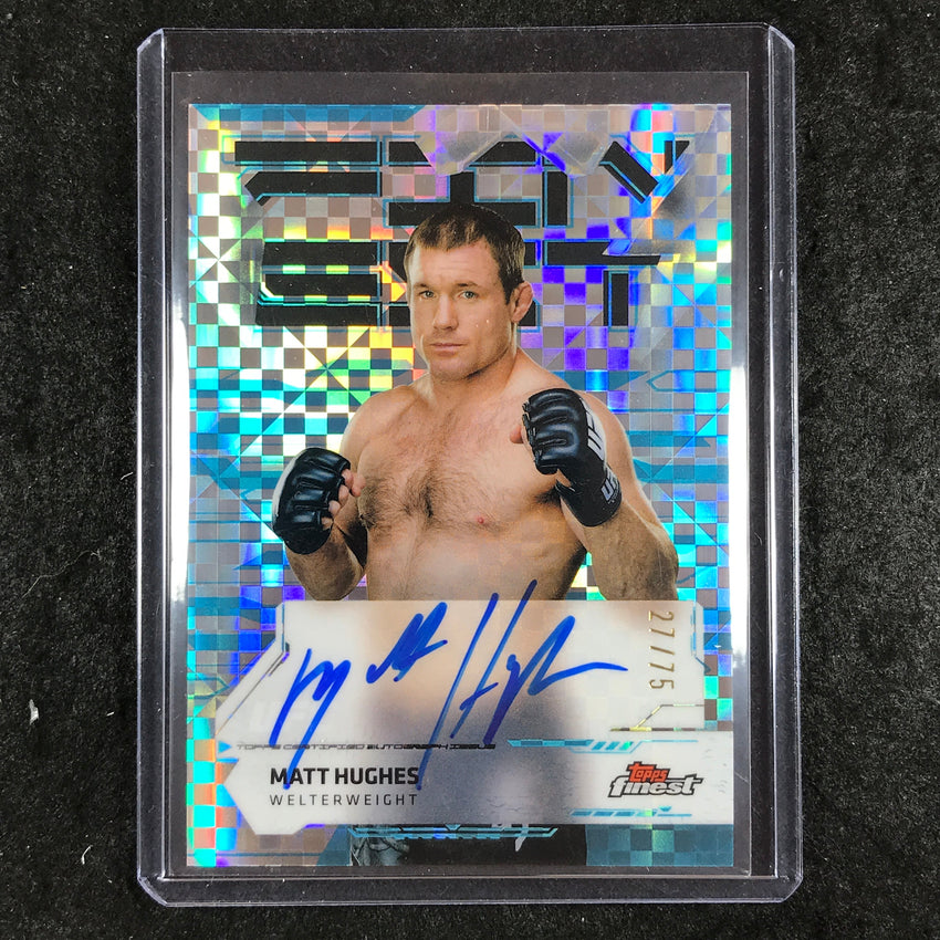 2025 Topps Finest UFC MATT HUGHES Finest Autographs Blue Checkerboard 27/75