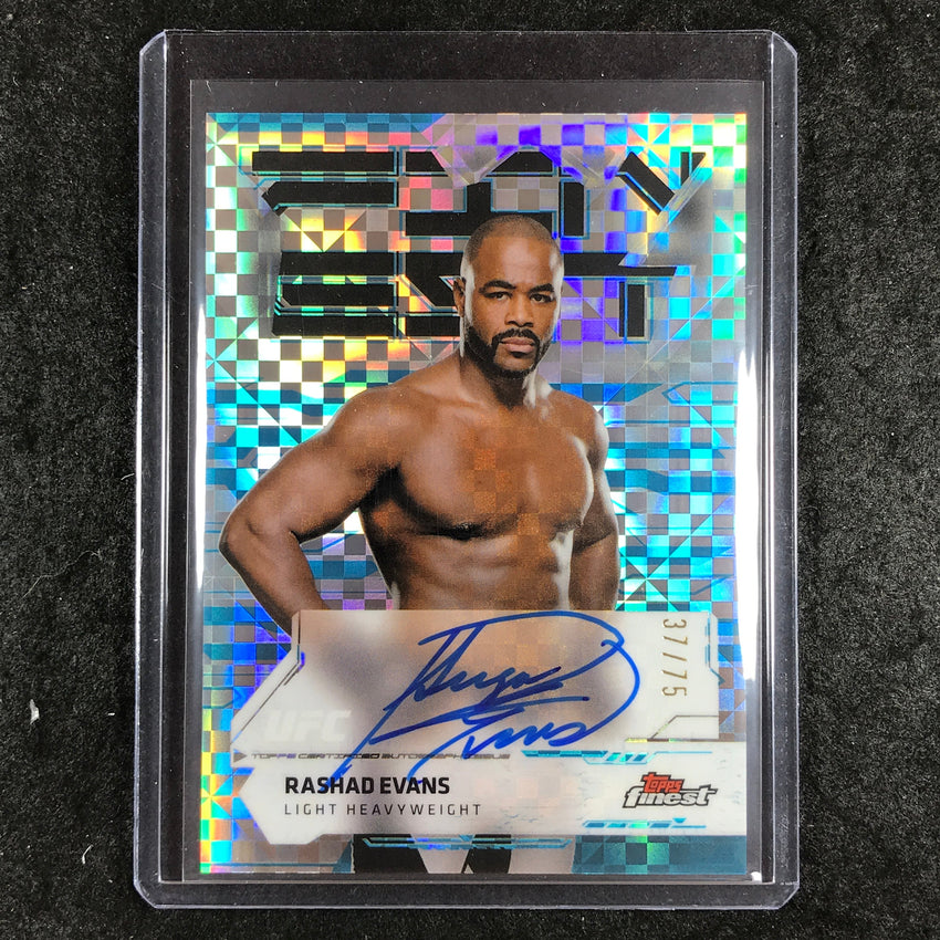 2025 Topps Finest UFC RASHAD EVANS Finest Autographs Blue Checkerboard 37/75