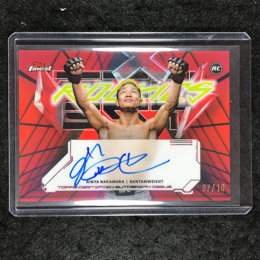 2025 Topps Finest UFC RINYA NAKAMURA Finest Rookies Auto Red Black Vapor 7/10